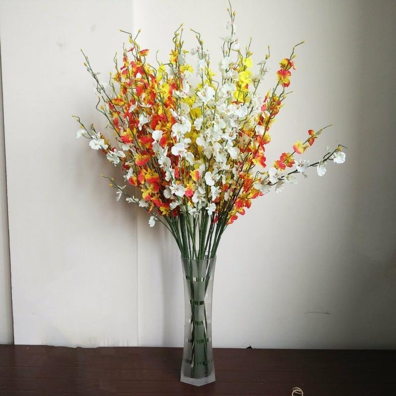 1PCS European Rural Yellow Artificial Dance Orchid Silk Flower Fake Decoration Flower