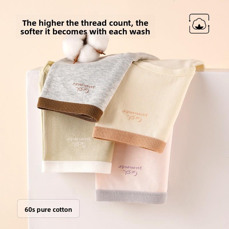 Ladies Spring and Autumn Cotton Extended Bottom Antibacterial Breathable Non  Trace Middle Waist Triangle Briefs