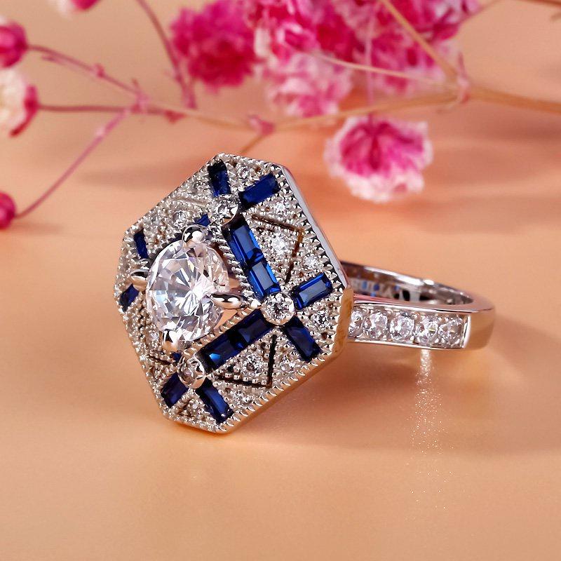 Exquisite White Gold Filled Women Jewelry Cz Wedding Engagement Rings For Special Occasions