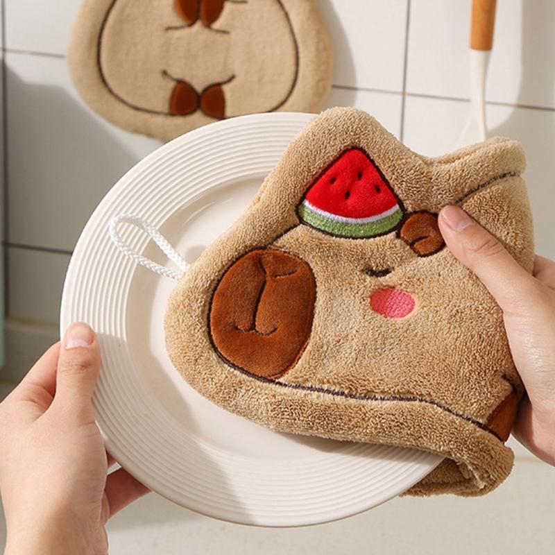 Quick Drying Soft Polyester Hand Towel with Capybara Water Absorption Small Towel for Hands and Face