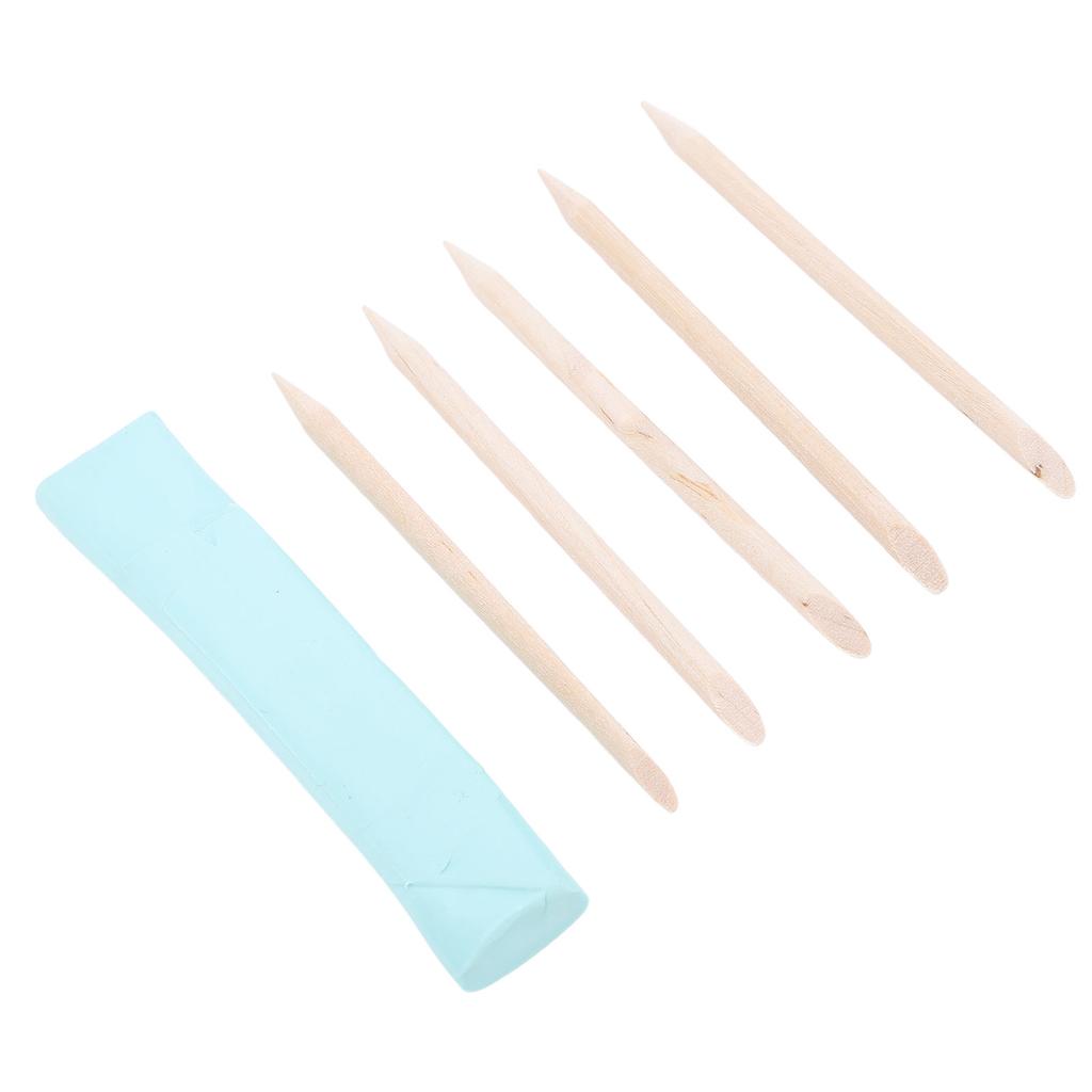 Watch Repairing Cleansing Clay with 5 Wooden Sticks Grease Removal Watch Maintenance Tool for Watch