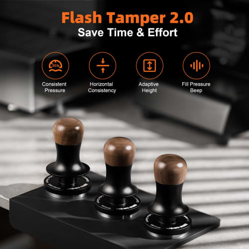 MHW-3BOMBER Coffee Tamper, 58mm, Espresso Tamper, Constant Pressure, 30lb, Audible Feedback, Easy Press, 15lb Spare Spring, Coffee Supplies, 58.35mm,