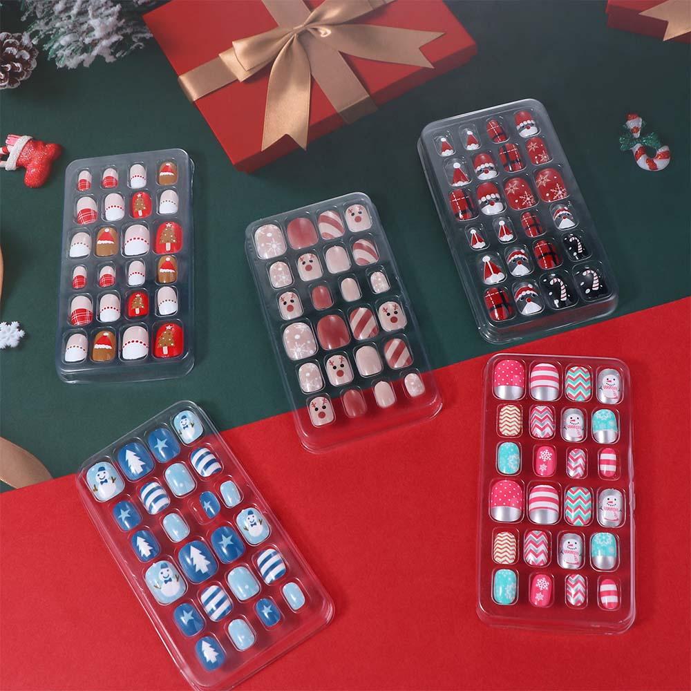 Nail Tips Detachable Christmas Gifts Christmas False Nails Kids Fake Nails DIY Nail Art Decoration