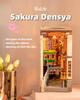 Robotime Rolife Sakura Densya Book Nook DIY Dollhouse Bookend Model Kit with LED Light Wooden Puzzle for Bookshelf Decor - TGB01
