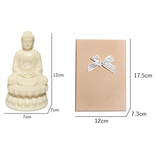 YUYAKESHI Buddha Statue, Seated Buddha Statue, Amulet, Good Luck, Feng Shui, Buddha Statue, Coconut Fruit, Lotus Pedestal, Buddhist Altar Figurine, 12