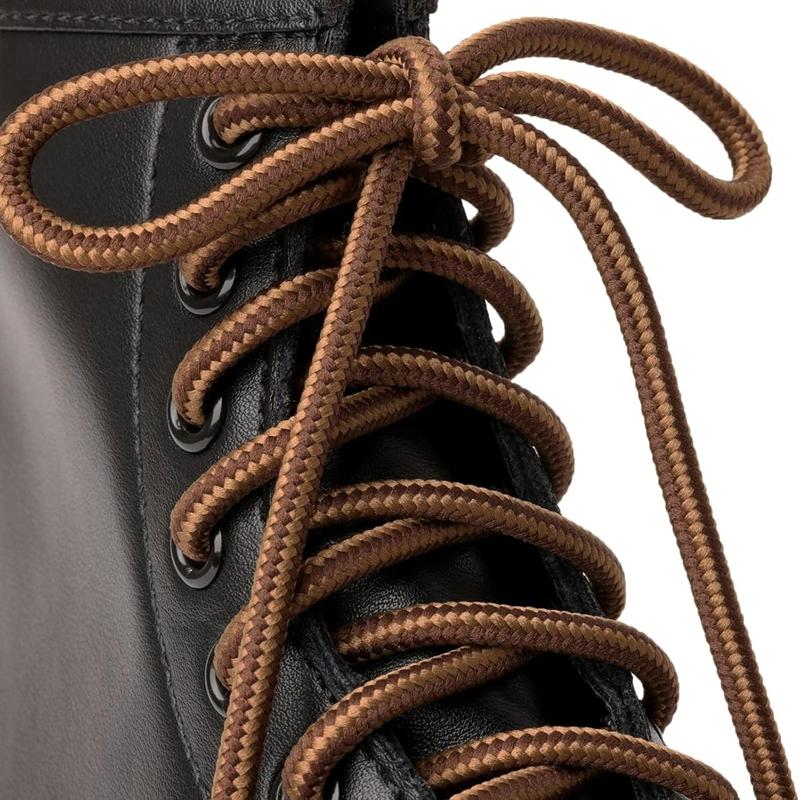 2 Pair NEW Heavy Duty Round Boot Laces Durable Striped Shoelaces for Hiking Work Boots Outdoor Sports Sneaker Shoe Laces