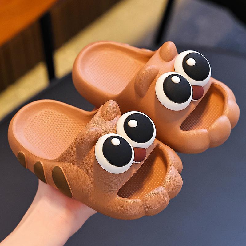 Boys Shoes Girls Shoes Anti-slip Soft-soled Breathable Home Use Cool Slippers 24-25 света кофе