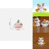 Adorable Good Fortune Cow Resin Figurine Cute Office Desk Decoration Ornament