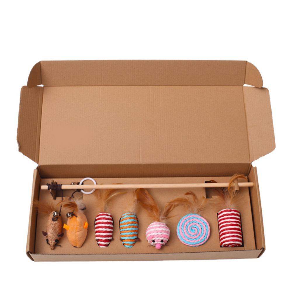 

Detachable Pet Cat Toy Set Interactive Cat Playing Teaser Wand Cat Teaser Stick Cat Grinding Teeth Style 2