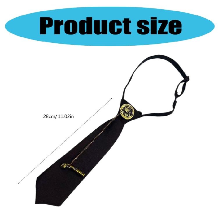 Vintage Metal Bear Pin Necktie for Women Men Preppy Student Japanese Pre Tied Adjustable Ties for Uniform School Shirt