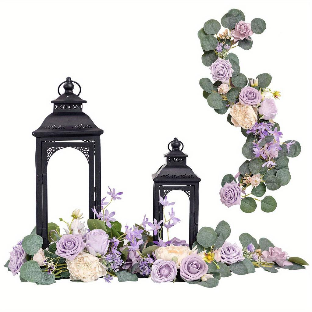 2 Stück Stuhllehne Blumengirlande Floral Künstliche Blumenarrangements Tischmittelstück Dekoration für Zuhause Hochzeitsparty Wohnzimmer Schreibtischdekoration