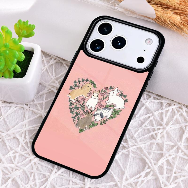 Cute Bunny Rabbit Phone Case for iPhone 17 Air 16 15 11 12 14 13 Pro Max Shockproof Cover