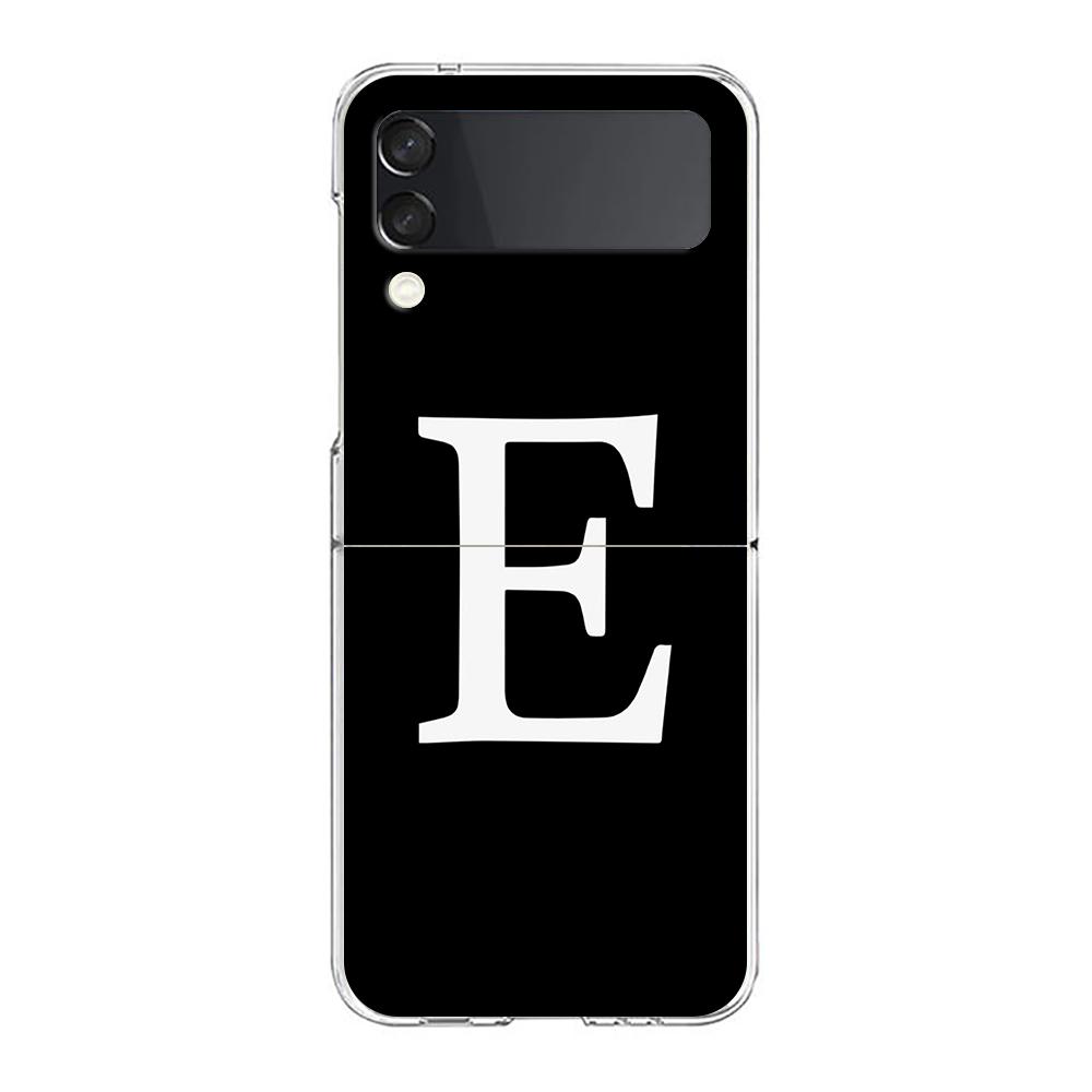 Phone Case For Samsung Galaxy Z Flip 3 4 5 Hard Folding PC Bumper Initial Letter A Z Fashion For Samsung Z Flip 6 Cover