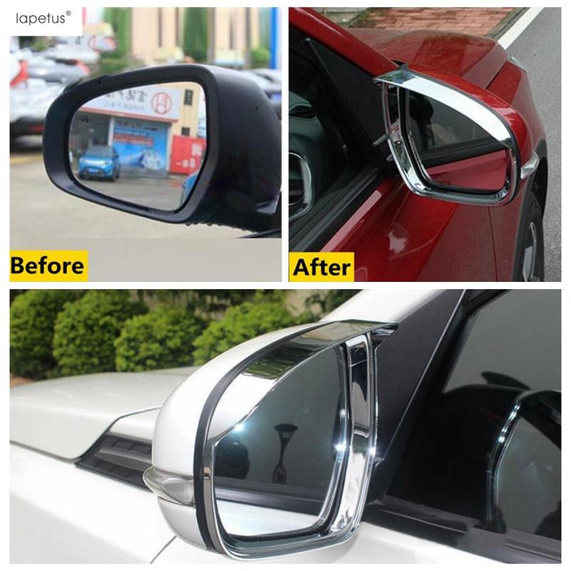 Rearview Mirror Rain Eyebrow Frame Decor Cover Trim For Suzuki Vitara Escudo / Sx4 S-cross 2015 -  Carbon Fiber Accessories