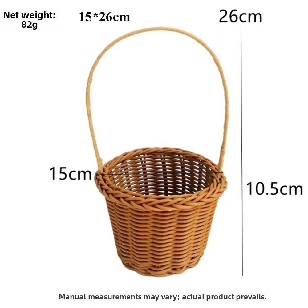 with Handle Imitation Rattan Handhold Household Braid Storage Baskets Living Room Decoration