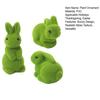 3Pcs Plant Ornament Realistic Touch Soft Flocked Moss Bunnies Figure UV Resistant Easter Christmas Wedding Decor