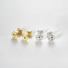 ANDYWEN 925 Sterling Silver A Pair Of Gold Faux Zircon Stud Earring Luxury Fine Jewelry For Women