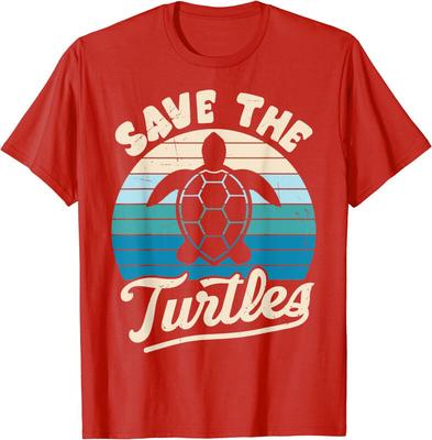 Save Turtles Sea Retro Graphic Earth Day Awareness Unisex T-Shirt Unisex T-Shirt