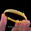Gold-Plated Starry Dragon & Phoenix Push-Pull Women's Bangle - Non-Fading, High-End Jewelry