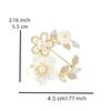 Women Girls Flower Wreath Pearl Crystal Brooches Vintage Fashion Shell Elegant Badges Jewelry Lady Wedding Banquet Pins Brooch