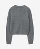 LADY VOLUME Cable Round Crop Knit_Gray