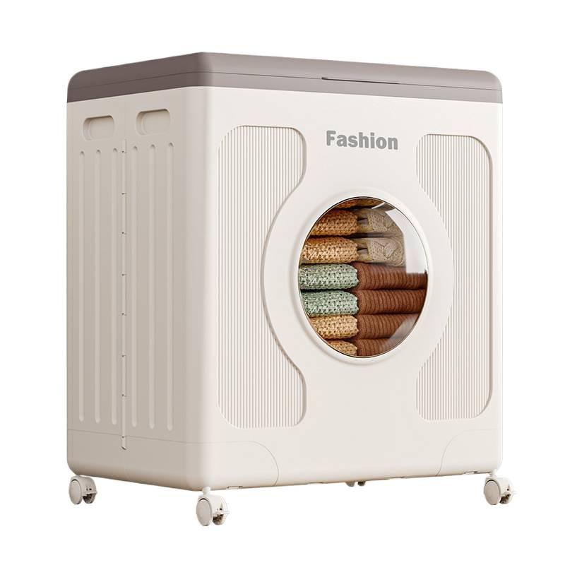Flip-Top Clothes Storage Box with Wheels - Large Capacity Organizer for Clothing, Toys, Quilts, and Miscellaneous Items