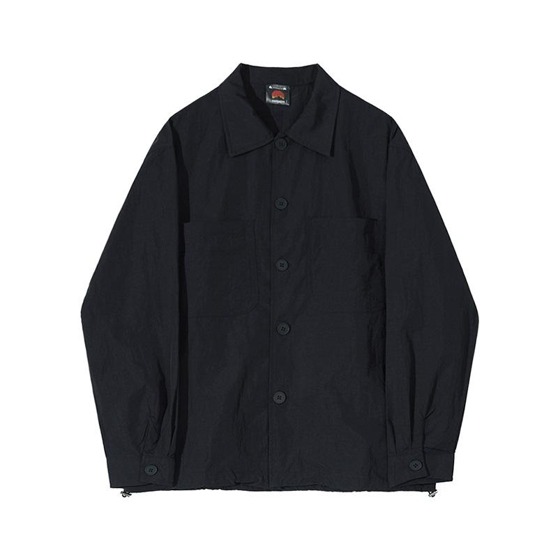 Camicia Casual Giacca a Maniche Lunghe da Uomo Autunno Nuovo Stile Coreano Giacca Larga con Revers