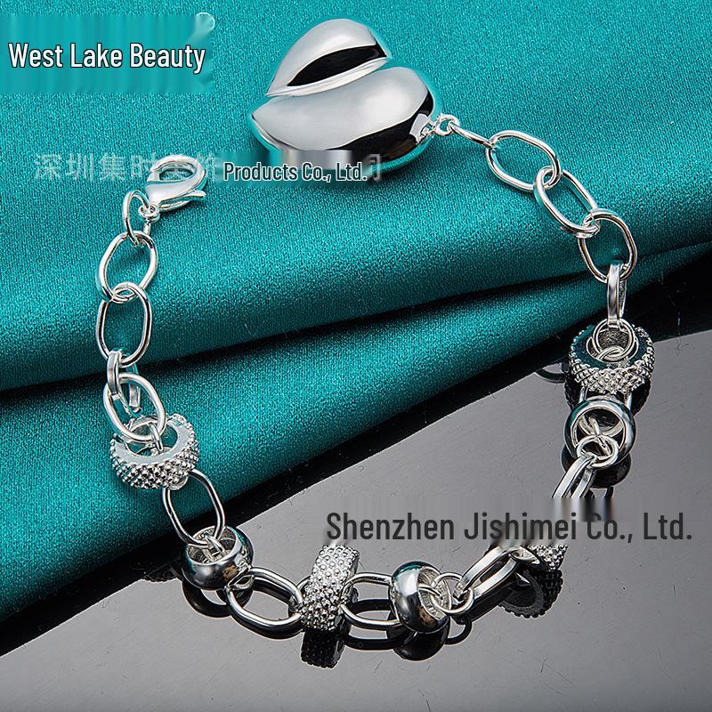 Sterling Silber Liebesherz Zahnrad Armband für Damen