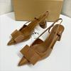 Talons épais Escarpins de bureau pour femmes Bout pointu Décoration nœud classique Cuir verni Sexy Luxe Chaussures de ville pour femmes