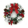 Christmas Wreath for Front Door 8 Inch Artificial Winter Hanging Front Door Window Wreath with Pinecones Bell Berries