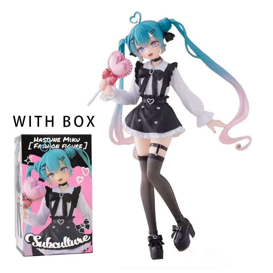 19CM Hatsune Miku Desktop Cute Action FigureNeko T-Shirt Ver. Anime Figurine Kawaii Girl Model Toy Gift