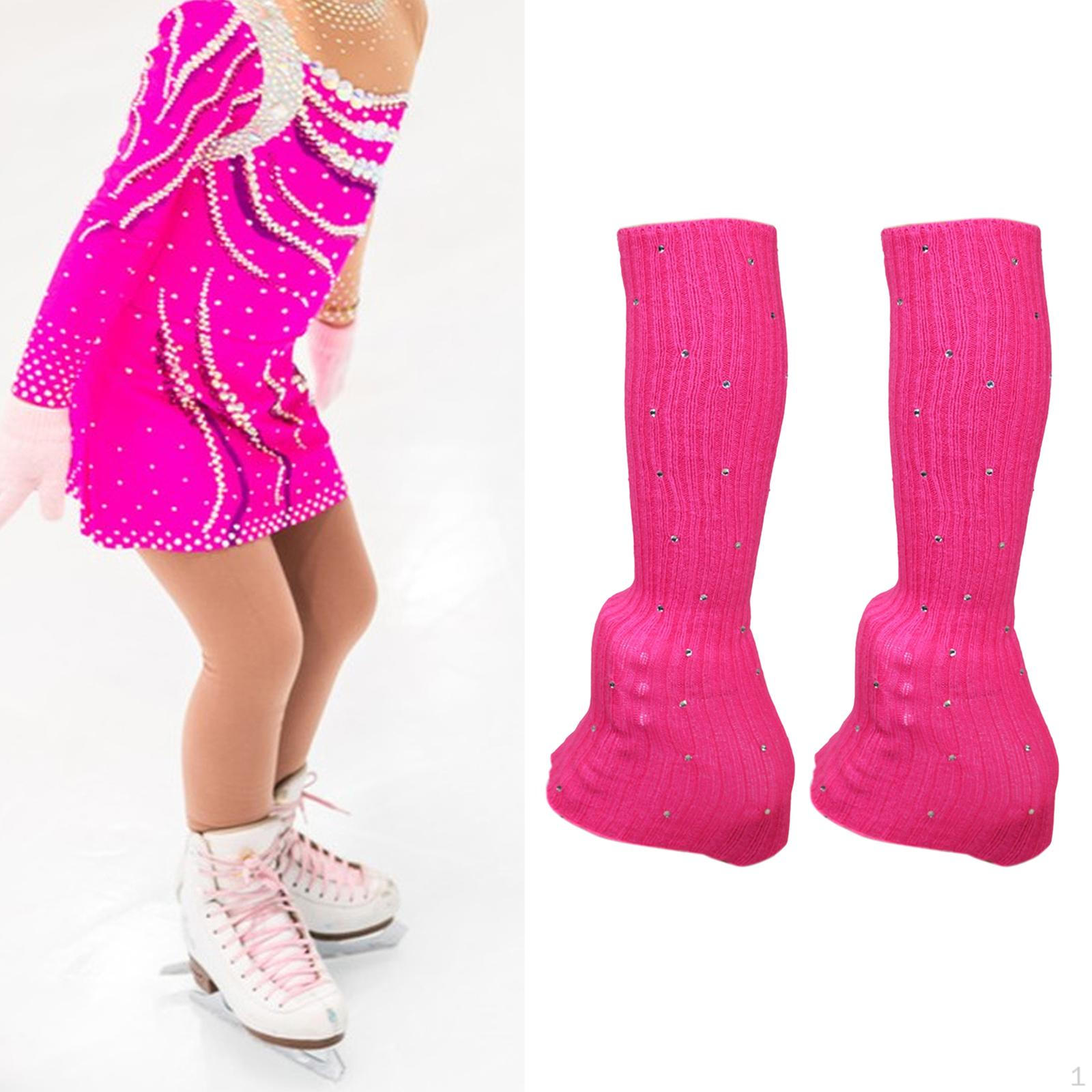 

Figure Skating Leg Warmers Comfortable Decorative Keep Warm Socks Knitted Long