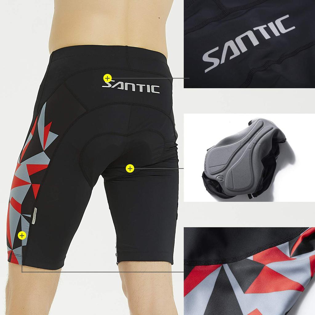 Santic Cycling Racer Pants with Sponge Size L Pants, Pads, Men's, Red,