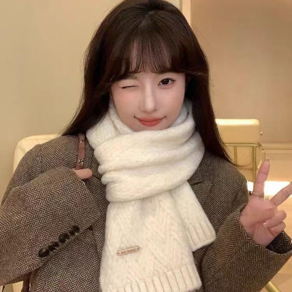 Quality Fashion Design Wool Knit Scarf Women Autumn Winter Korean Thick Warm Soft Muffler Female New Imitation Cashmere Scarf