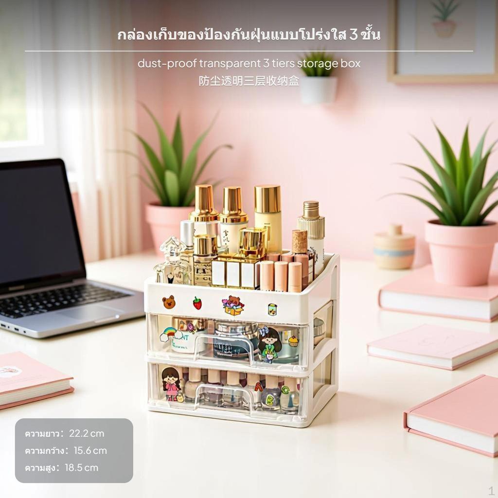 Large Capacity Desktop Organizer, Transparent Drawer Storage Box, Cute Stationery Holder for
