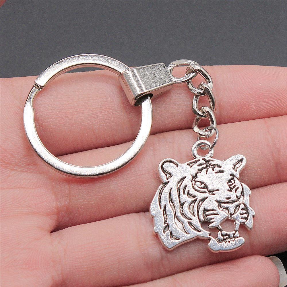 Dinosaur Animal Prehistoric Creature Pendant Antique Bronze Metal Keychain with 30mm Ring for Women High Quality