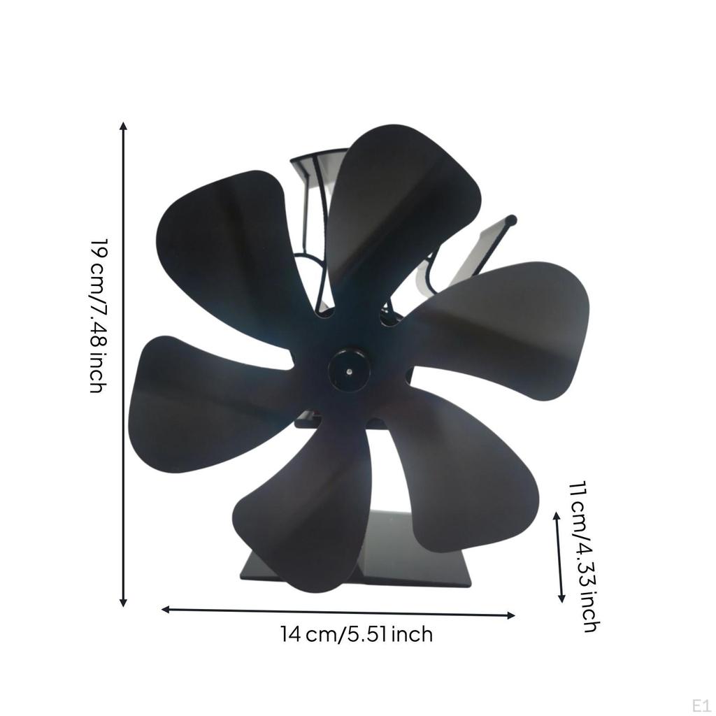 Heat Powered Fireplace Fan No Electricity Needed Anodized Aluminum Hearth Black Heating