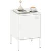 Steel Nightstand, Side Table for Various Purposes, Adjustable Shelf, for Bedroom, Living Room, White