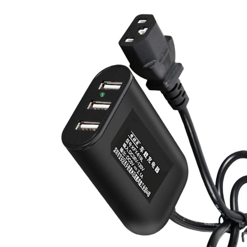 3Port USB Charger For Electric Bike Motorcycle With Intelligent Recognition Overloads Protections 36V-120V Input