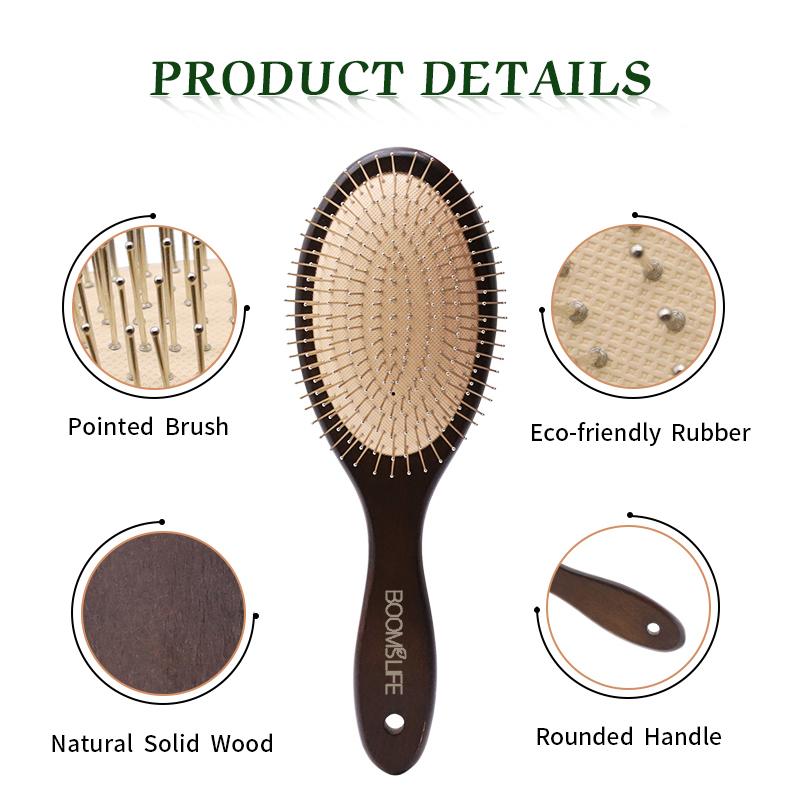 BOOMSLIFE Personalized  Wood Hair Brush Women Massage Detangling Cushion Prevent Hair Loss Scalp Brush Hair Comb Barber Tool