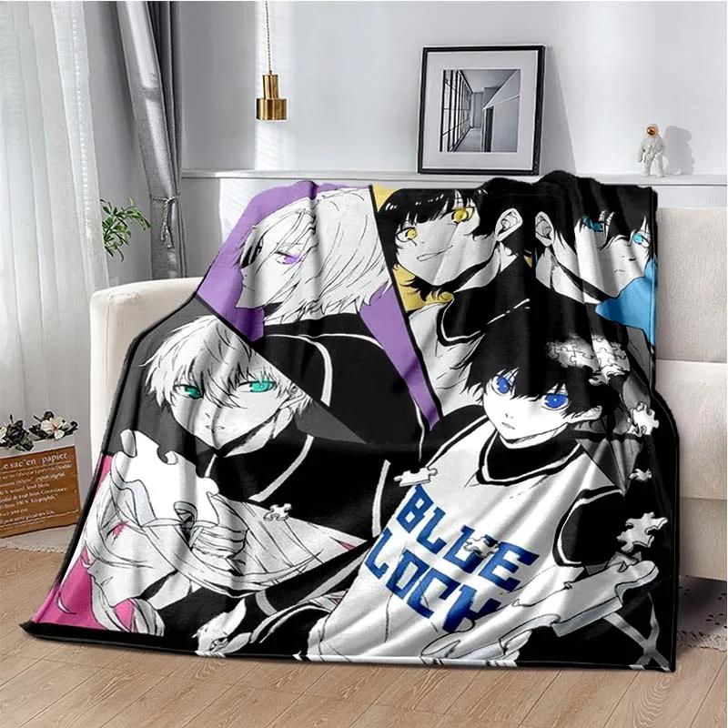 Japanese Cartoon Anime Blue Lock Flannel Throw Blanket Adult Kid Winter Warm Blanket for Bedroom Living Room Sofa Travel Picnic