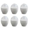 6pcs Microwave Steamed Egg Cup Mini Egg Cooker Portable Egg Poacher For Home Kitchen (white)
