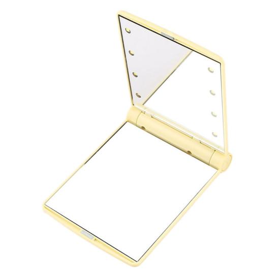 Foldable 8LED Lighted Makeup Vanity Mirror Tabletop Adjustable Brightness Lamp