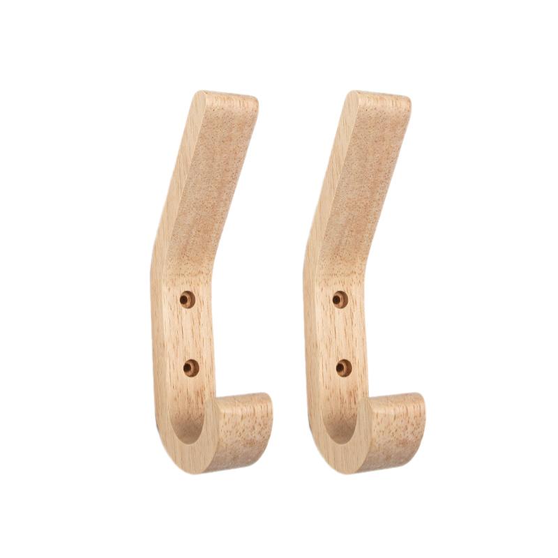 1/2/3Pcs Solid Wood Wall Hooks Coat Clothes Hats Hanger Hook Vintage Wooden Mounted Hooks For Kitchen Bathroom Decoration