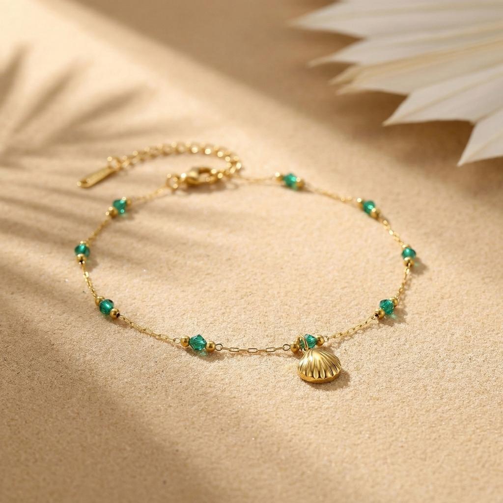 Colorful Cubic Zirconia Anklet Bracelet for Women,Waterproof Stainless Steel Chain Crystal Pendant Trendy Foot Anklet Jewelry