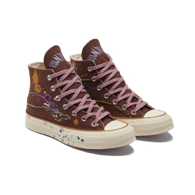 Bandulu X Converse Chuck Taylor All Star 1970s Woven Classic High-Top Canvas Unisex Brown Red