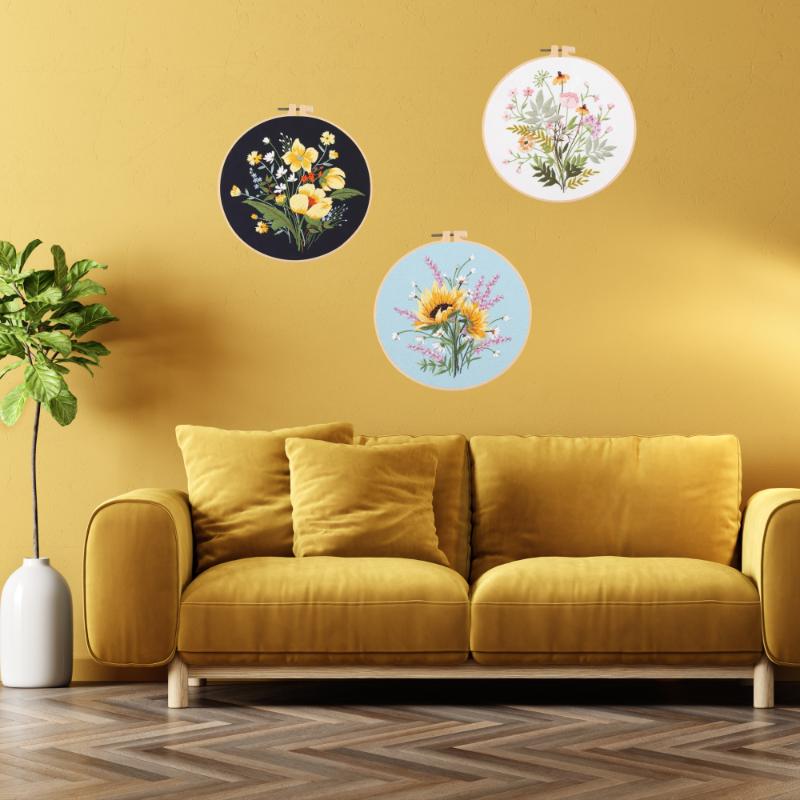 Embroidery Hoop Set 3 Pcs Yellow Flowers [D-Zh5]