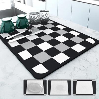 Coffee Mats Super Absorbent Draining Mat Kitchen Bathroom Faucet Countertop Absorbent Mat Coffee Machine Glass Bar Mat Rubber