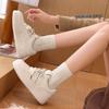 Retro classic sports shoes leather German training shoes women's winter new velvet fashion versatile platform casual shoes