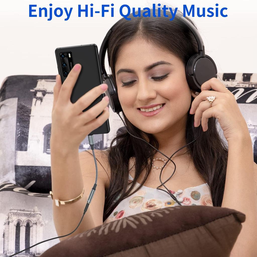 USB Type C To 3.5mm Headphone Jack Adapter, (2Pcs) USB-C 3 5mm Audio Cable Converter For IPhone15 Pro MAX Huawei